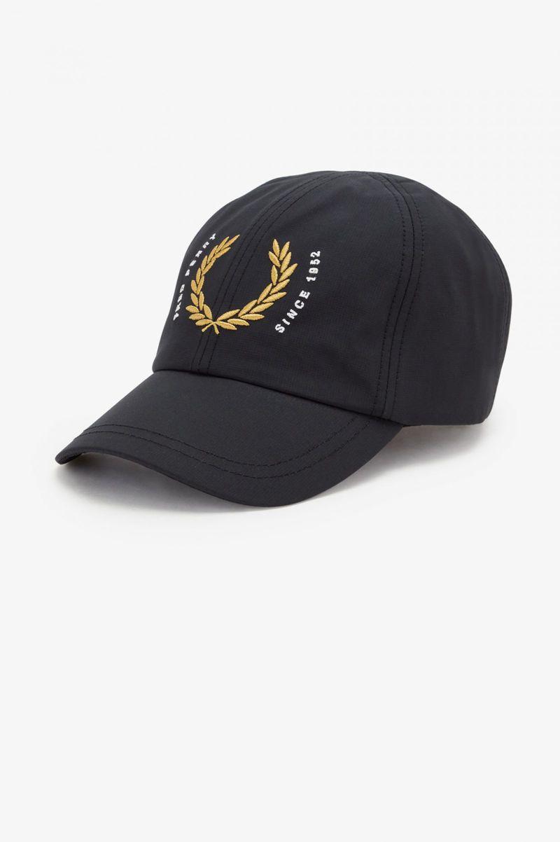 Black Fred Perry Laurel Wreath Ripstop Men\'s Hats | PH 1077TCEV